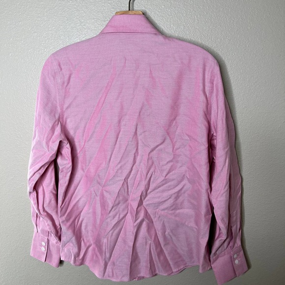 Talbots Size 6 Pink Check Long Sleeve Button Down Shirt Wrinkle Resistant - Picture 2 of 4